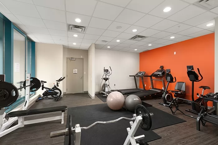 GEC Viva student residence apartments has complimentary free access to the fitness gym with a beautiful view