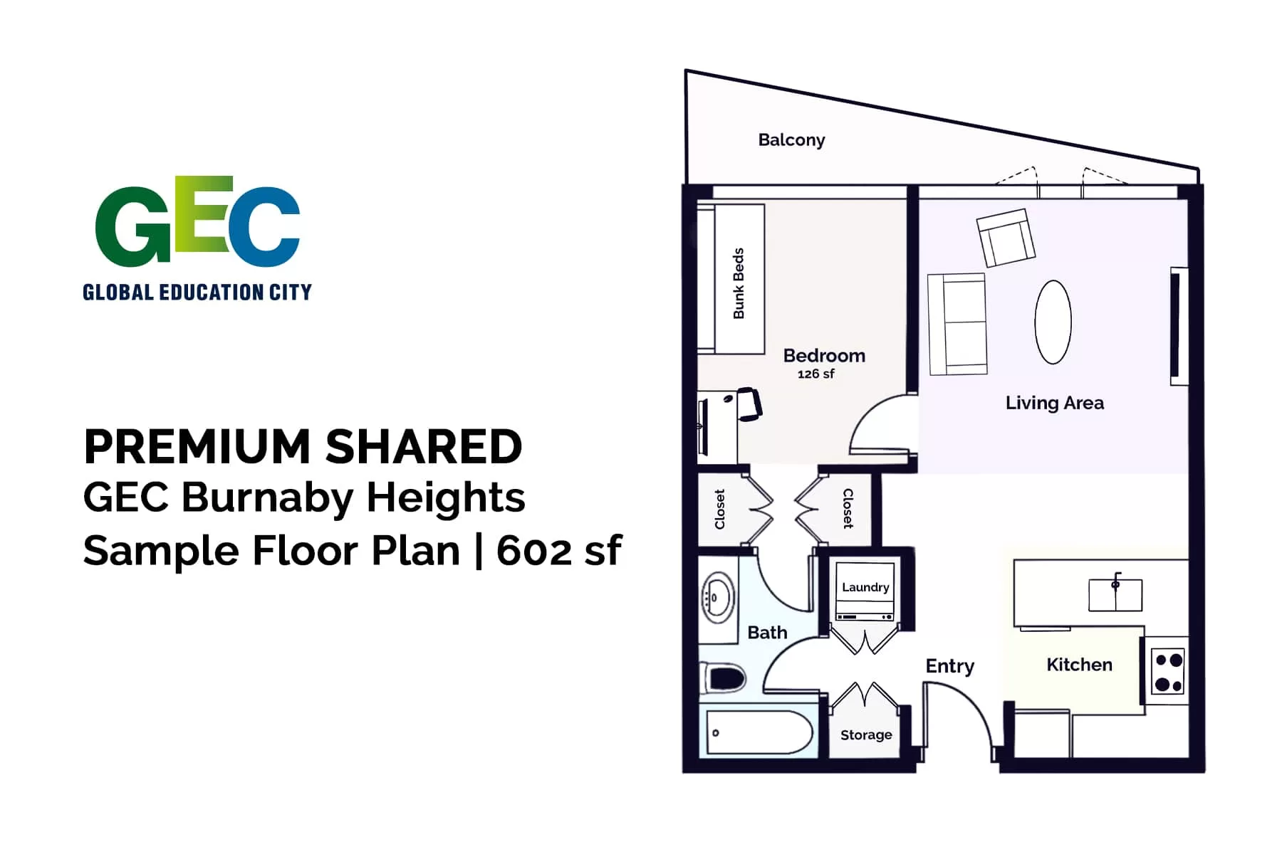 Premium Shared Bedroom floor plan