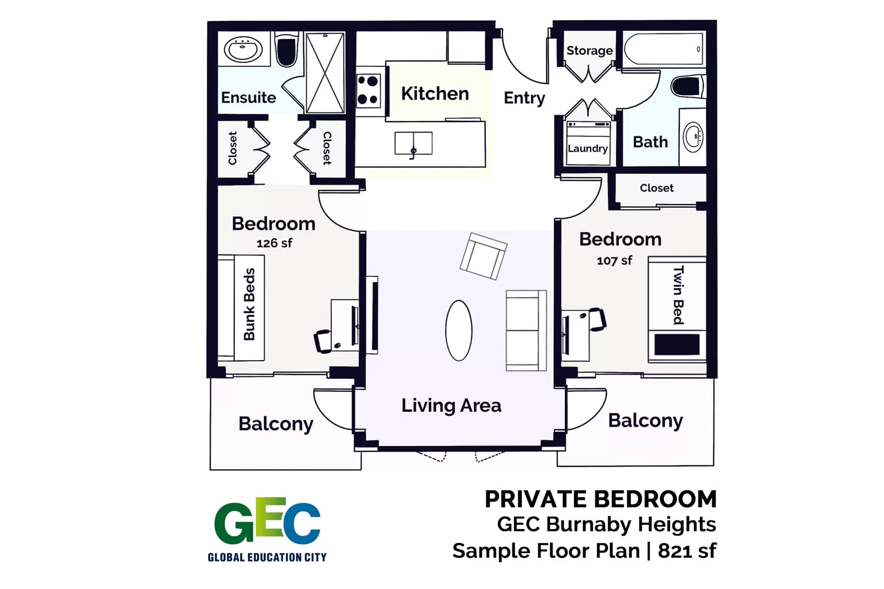 Private Bedroom floor plan