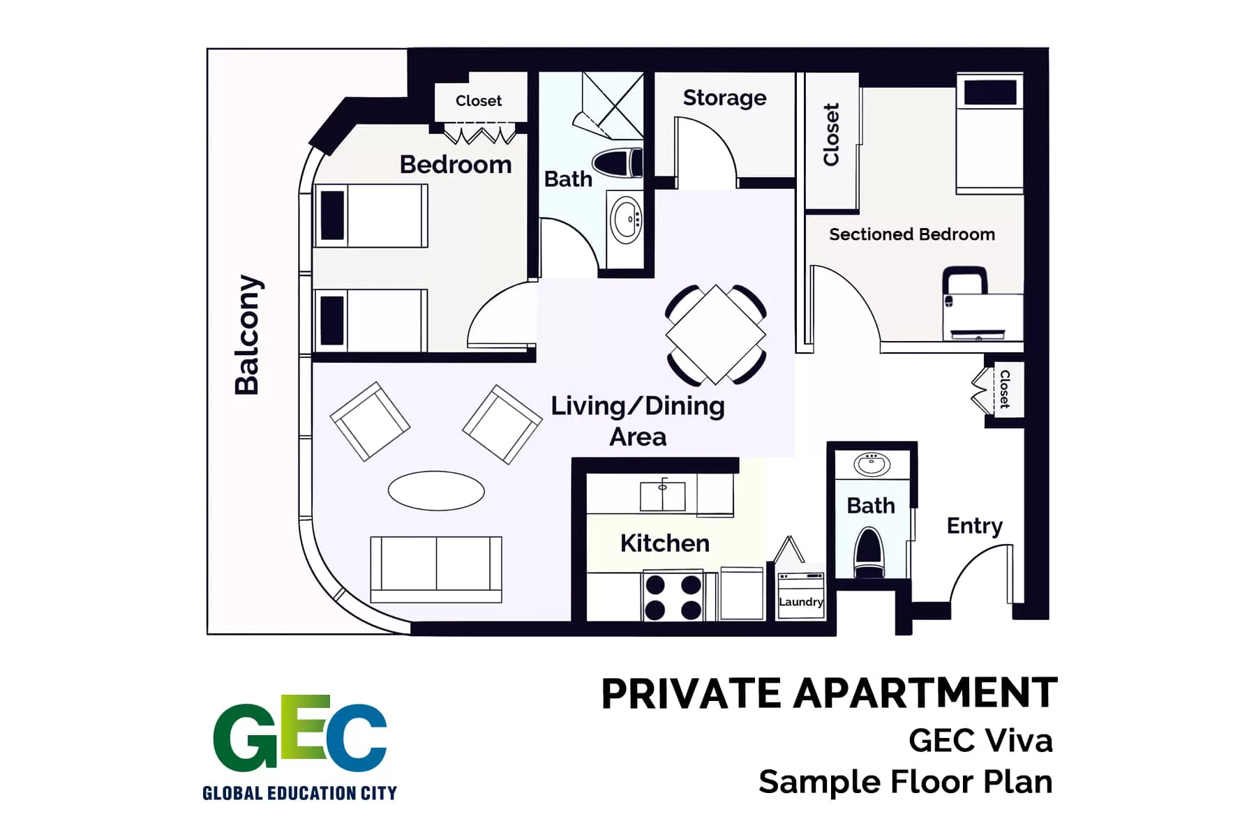 1 Bedroom Plus Den Apartment floor plan