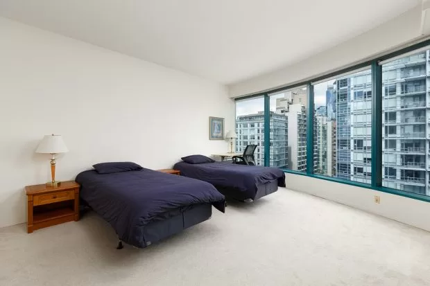 Premium Shared Bedroom at GEC Viva student housing residences in Downtown Vancouver in a one bedroom shared apartment