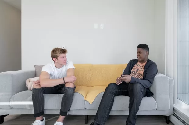 GEC Pearson two students in the living room
