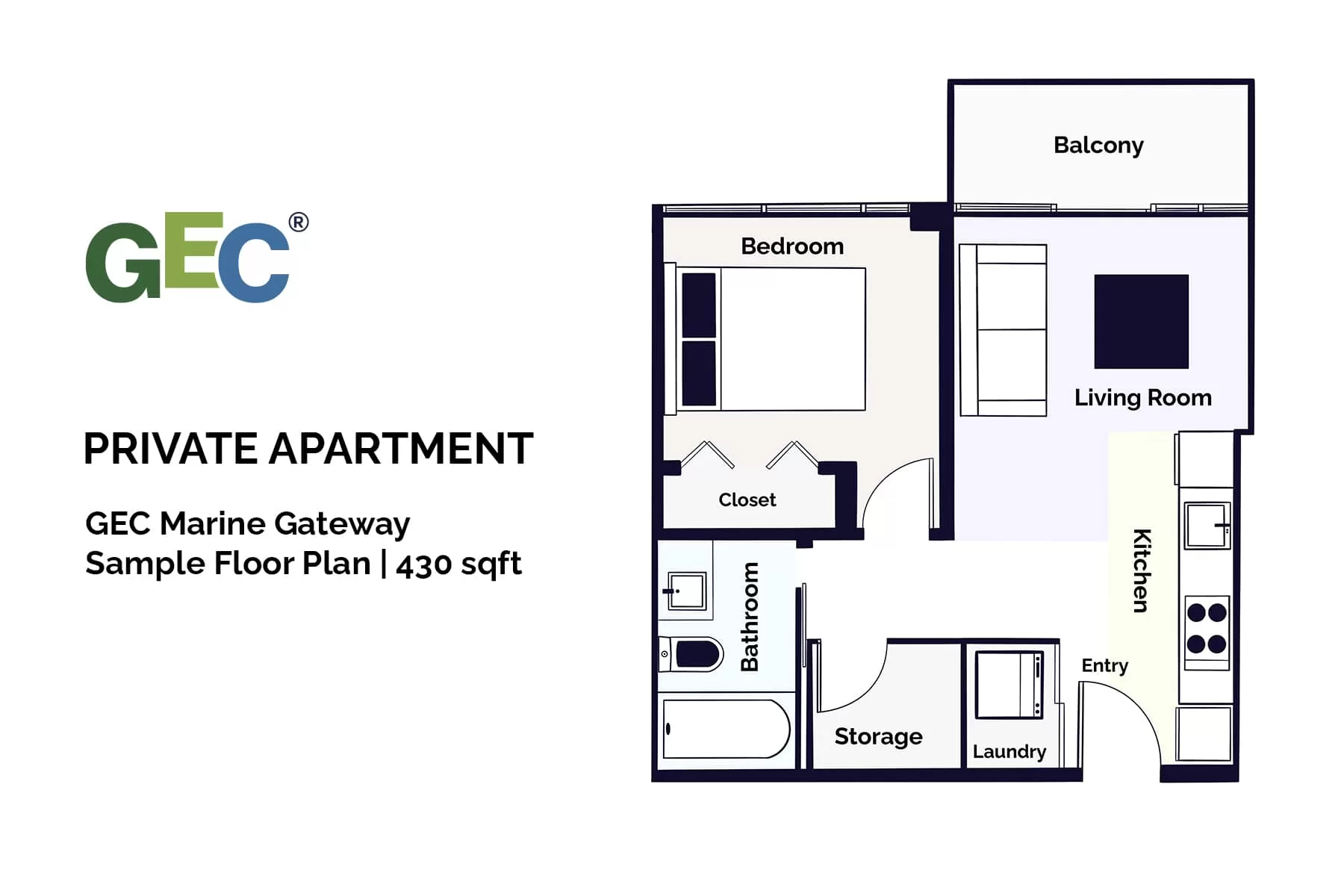 1 Bedroom Apartment floor plan