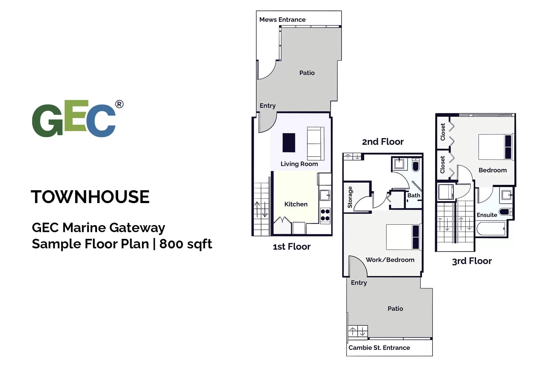 2 Bedroom Townhouse floor plan
