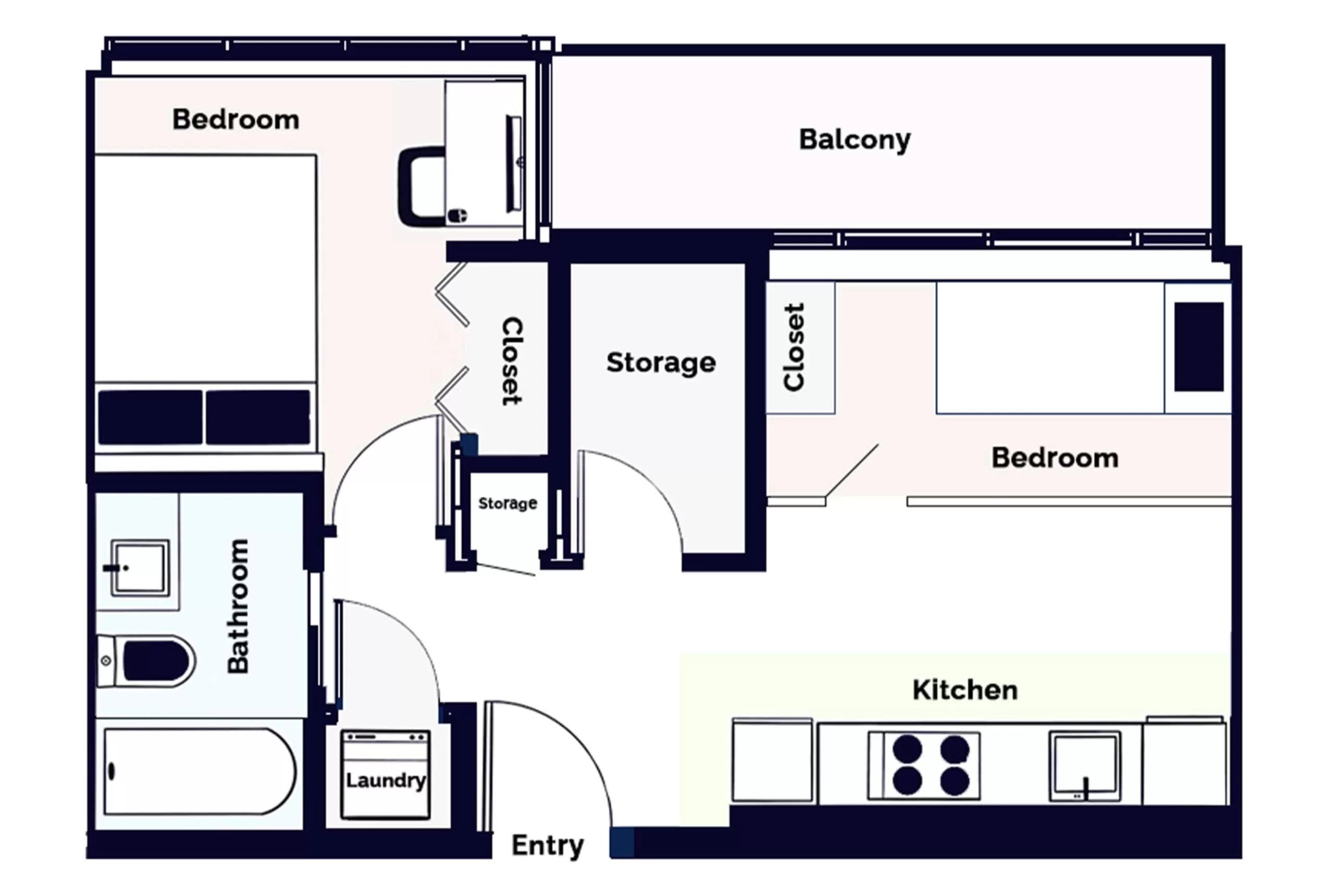 Private Sectioned Bedroom floor plan